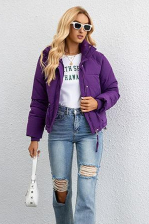 Short Stand Collar Puffer Coat coats
