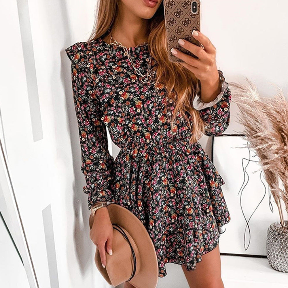 Flower District Pocketed Belted Velvet Dress