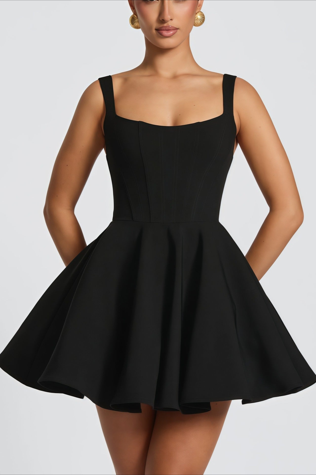 Detachable Bow Corset Mini Party Dress