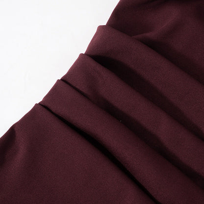 Hudson Maxi Dress With Stole And Gloves - Maroon