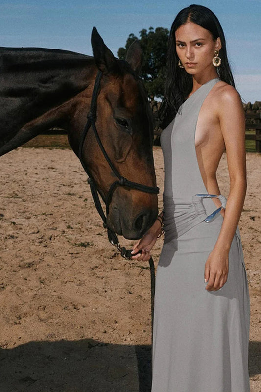 Weird Puss Sexy Backless Maxi Dress