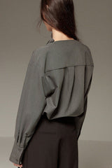 Vintage Relaxed Draped Neck Blouse