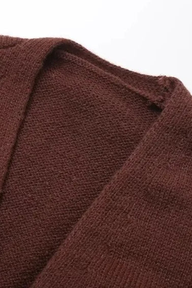 Vintage Button V Neck Knit Cardigan