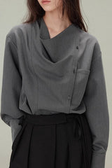 Vintage Relaxed Draped Neck Blouse