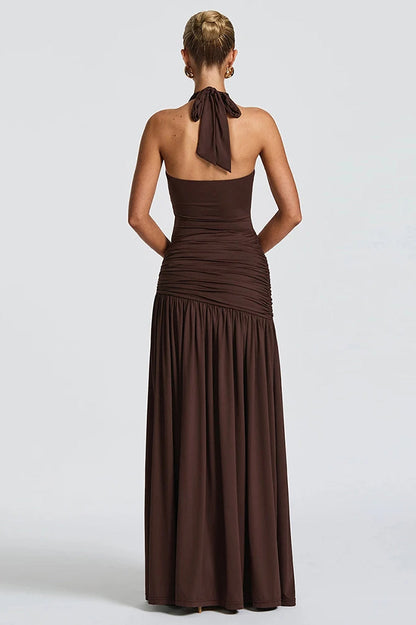 Weird Puss Halter Bandage Maxi Dress