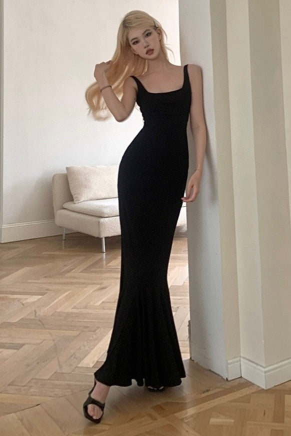 Sexy Spaghetti Strap Backless Formal Dress