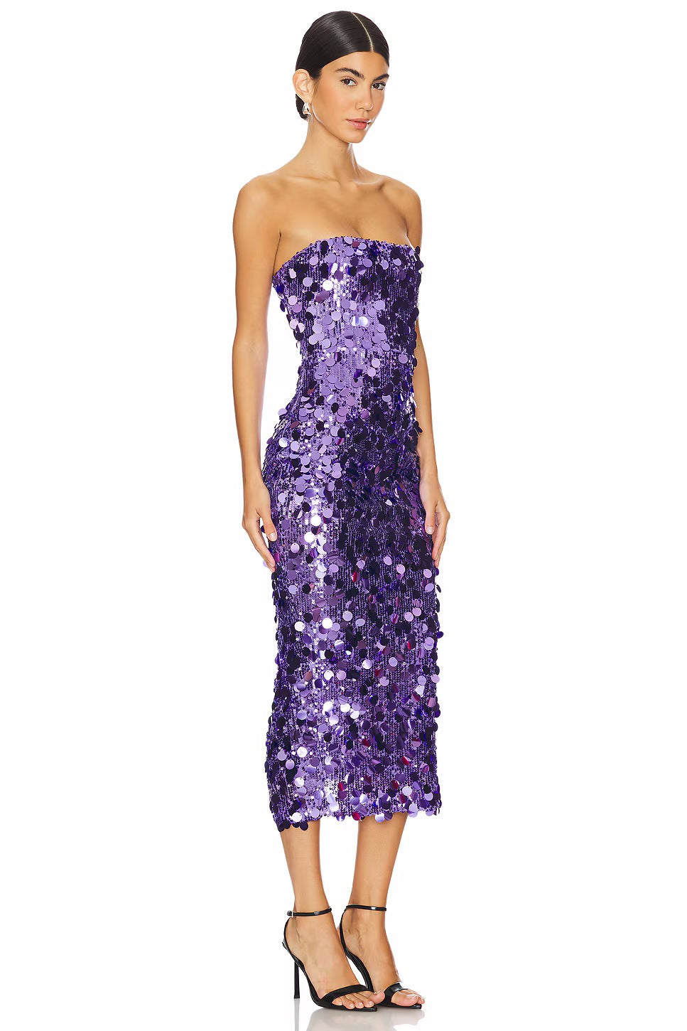 Sparkly Babe Midi Dress - Purple