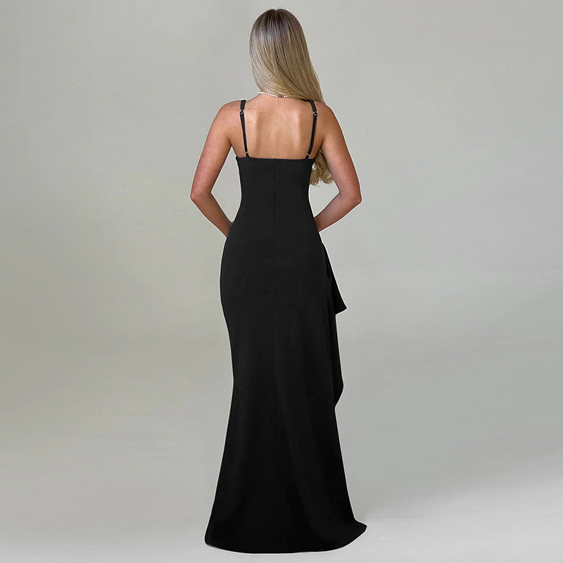 Maven Sheath Dress With Slit - Black