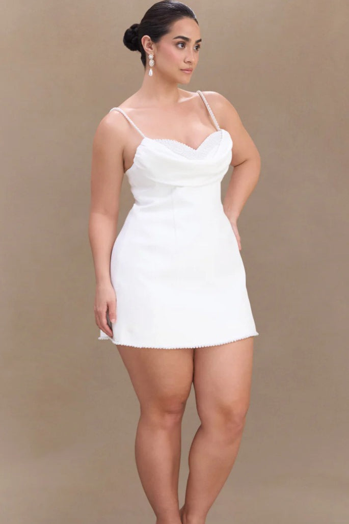 White Pearl Cami Party Dress