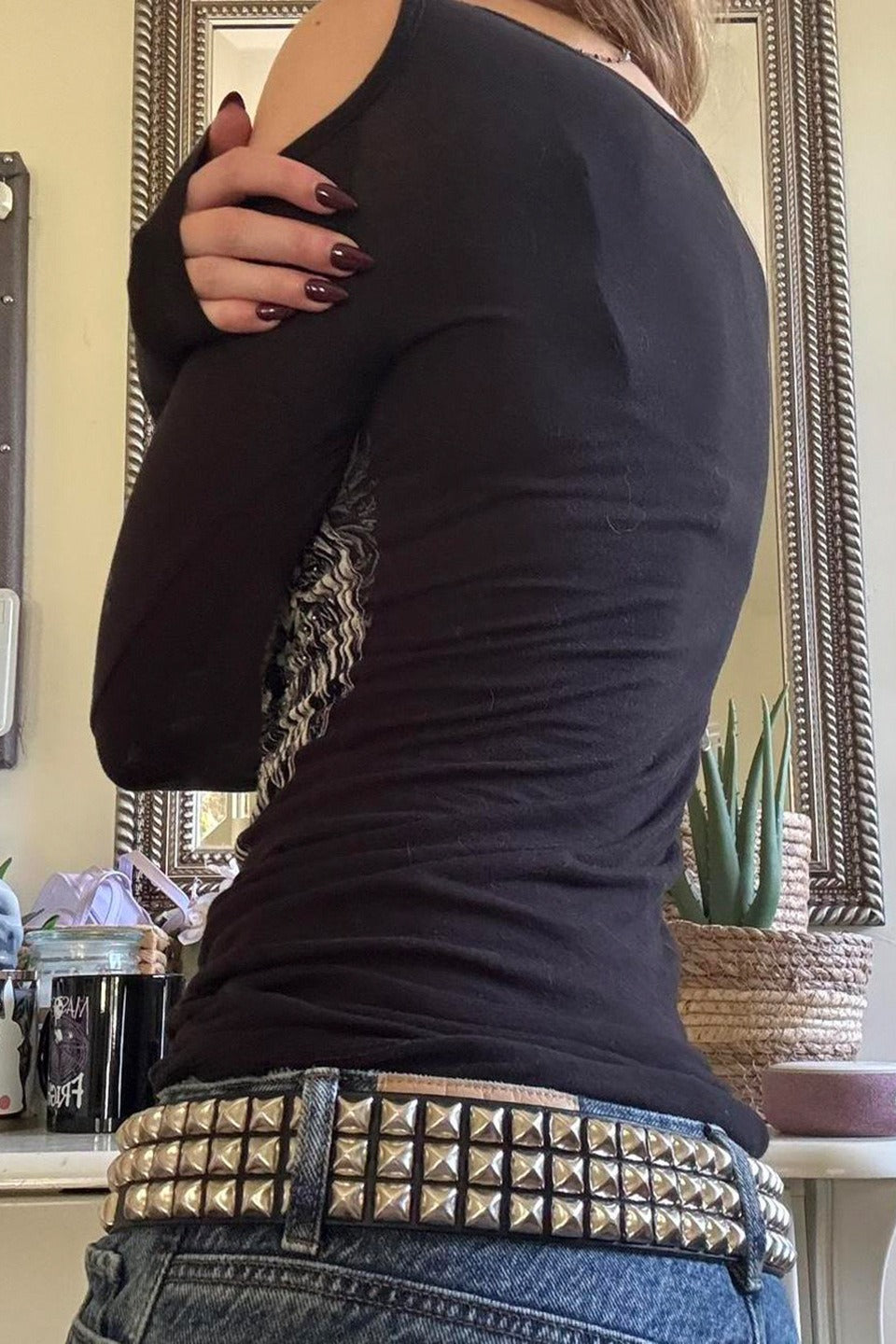 Gothic Graphic Hollow Out T-Shirt