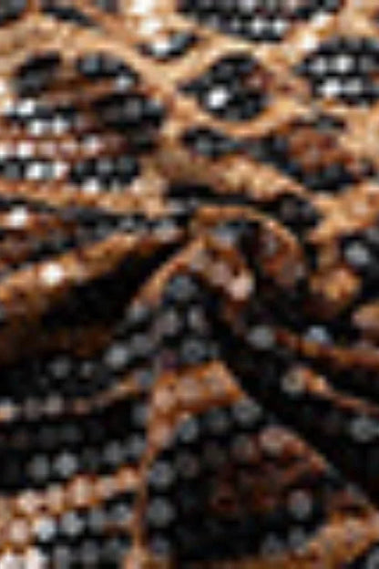 Leopard Sequin Halter Mini Dress