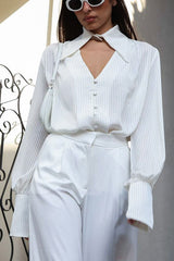 Relaxed Fit Long Sleeve Blouse