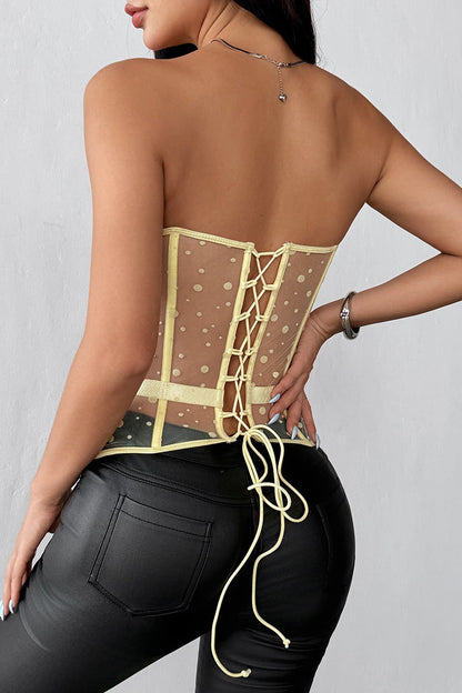 Polka Dot Strapless Bustier Corset