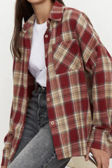 Vintage Plaid Relaxed Fit Blouse