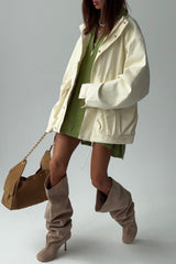 Drawstring Waist Utility Pocket Jacket