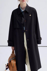 Midi Intellectual Trench Line Overcoat