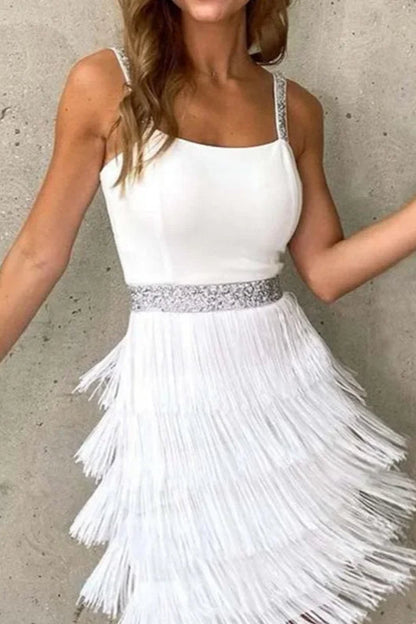 Tassel Low Cut Midi Dress