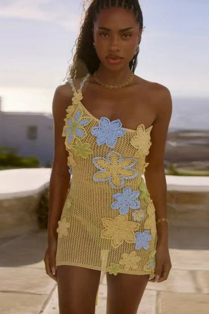 Crochet Hollow Out Mini Dress