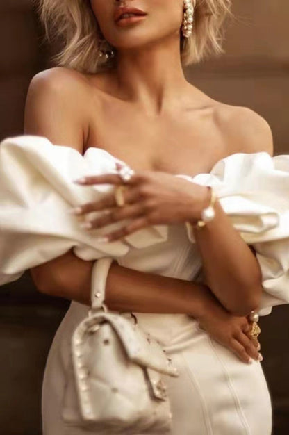 Boned Ruffle Mini Party Dress