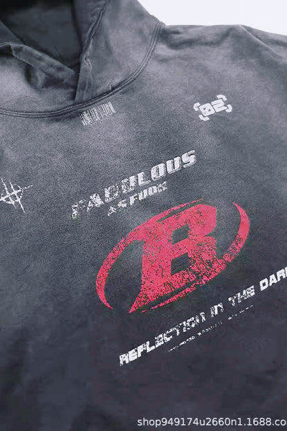 Tie-Dye Print Pullover Hoodie