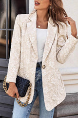 Jacquard Slim Fit Single-Button Blazer