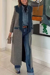 Plaid Wool Style Commuter Overcoat