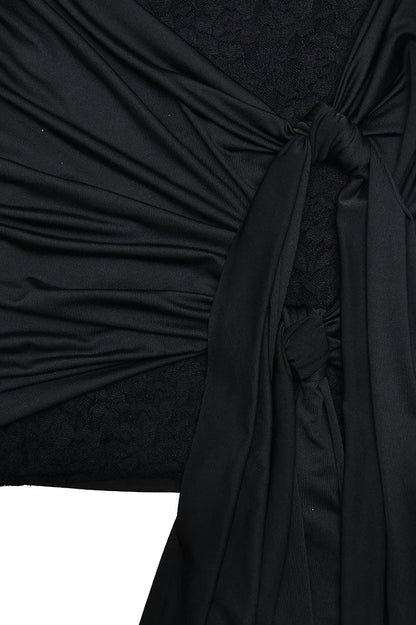 Sheer Lace Bandage Mini Dress