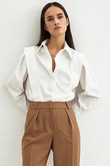 Elegant Structured Shoulder Blouse