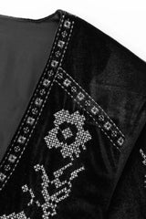 Long Sleeve Embroidered Velvet Jacket