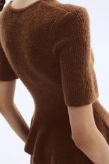 Relaxed Hem Detail Ribbed Knit Top