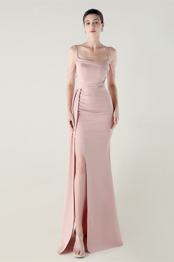 Satin Spaghetti Strap Mermaid Party Dress