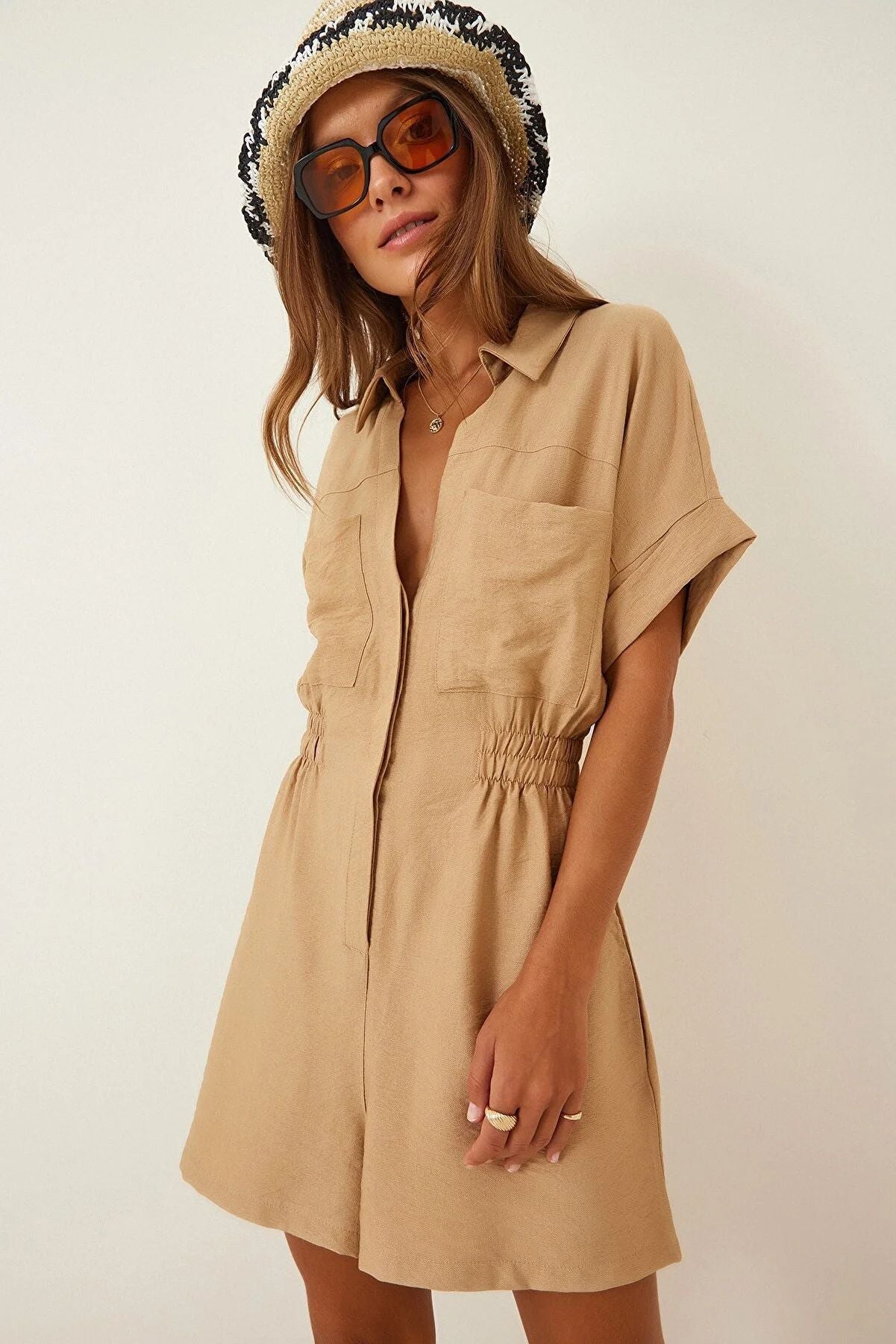 Edie Romper - Khaki