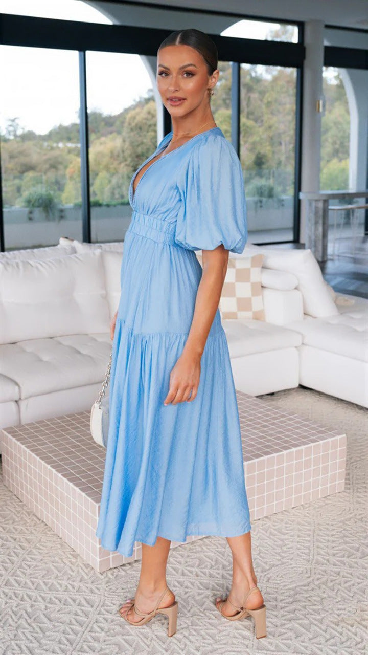 Brunch It Right Midi Dress - Light Blue