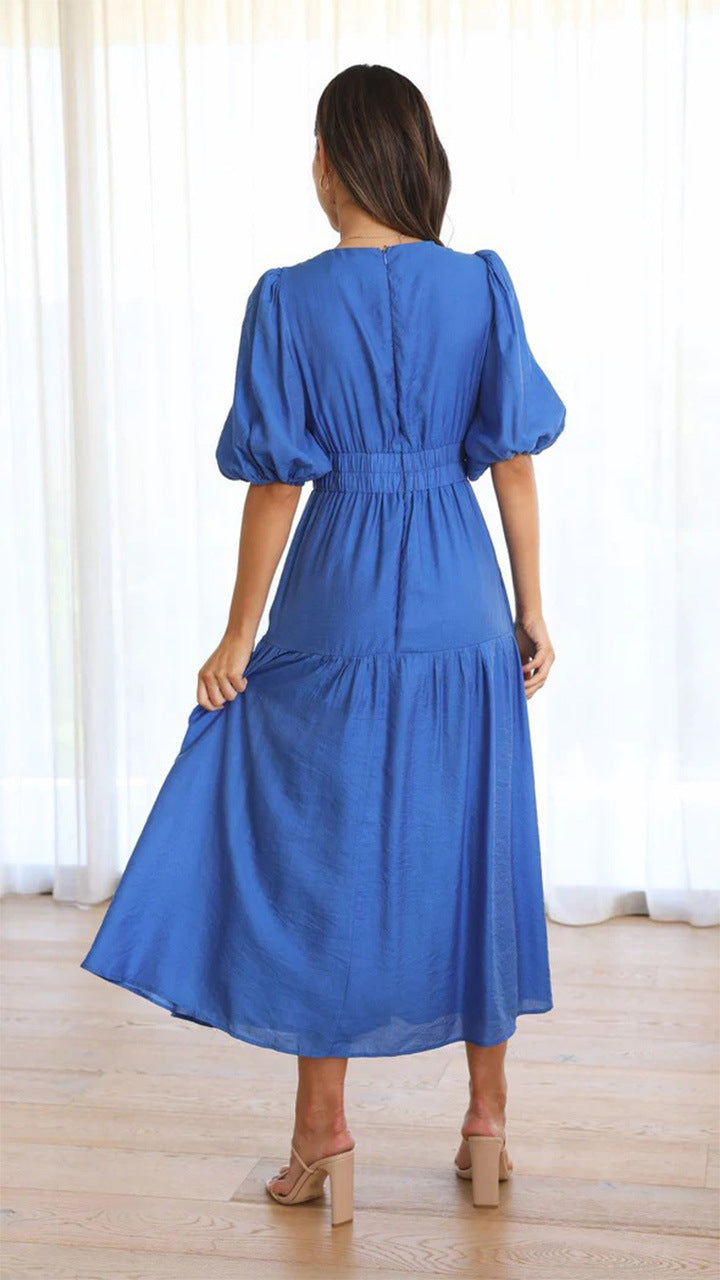 Brunch It Right Midi Dress - Blue