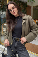 Batwing Sleeve Bomber Jacket