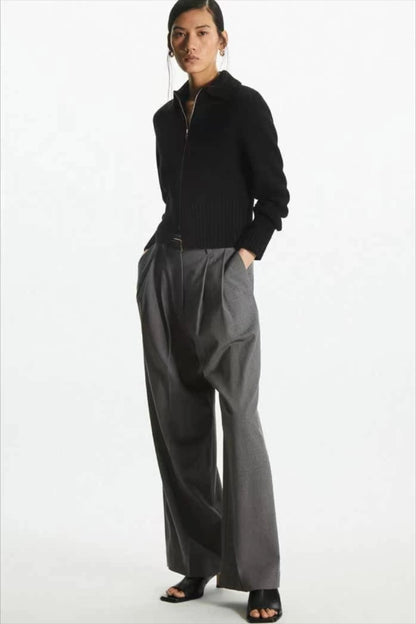 Casual Wool Blend Short Cardigan