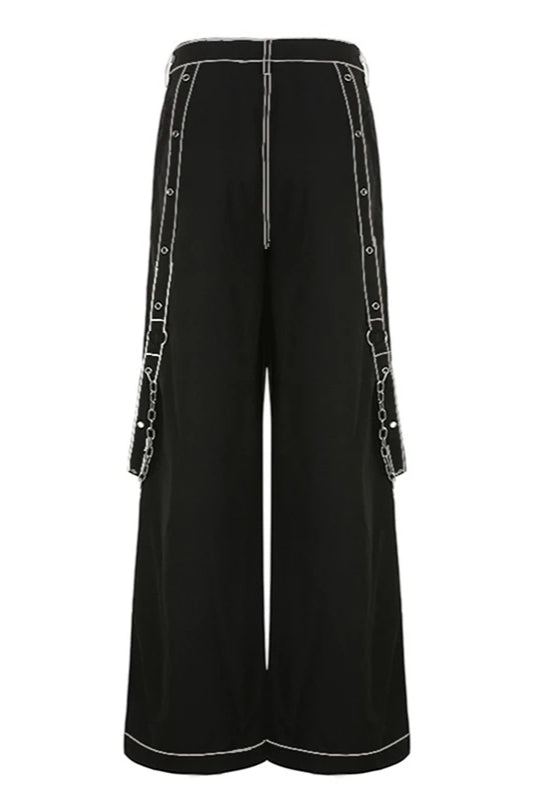 Gothic Wide Leg Cargo Jeans