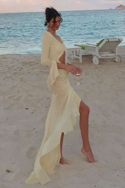 Cutenew Mesh Concise Women Maxi Dress