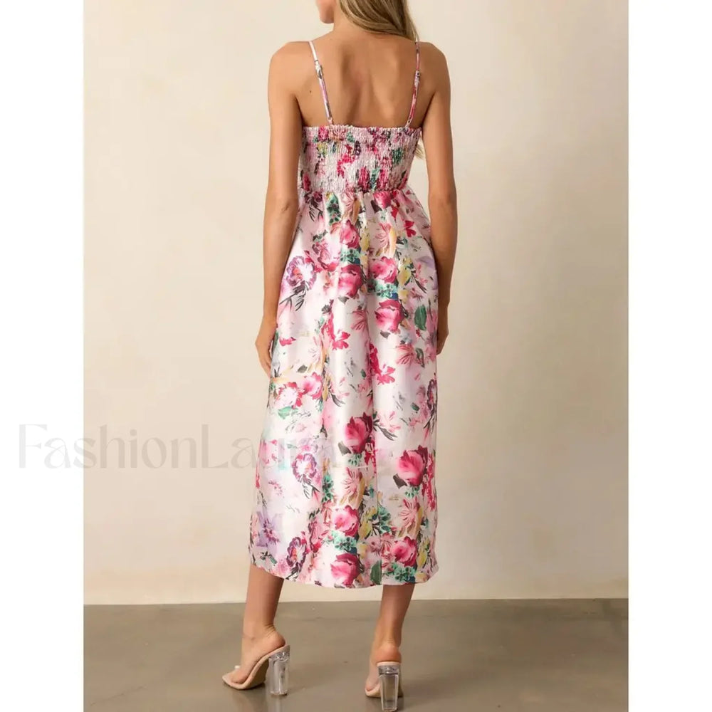 3D Bow Spaghetti Strap Midi Dress