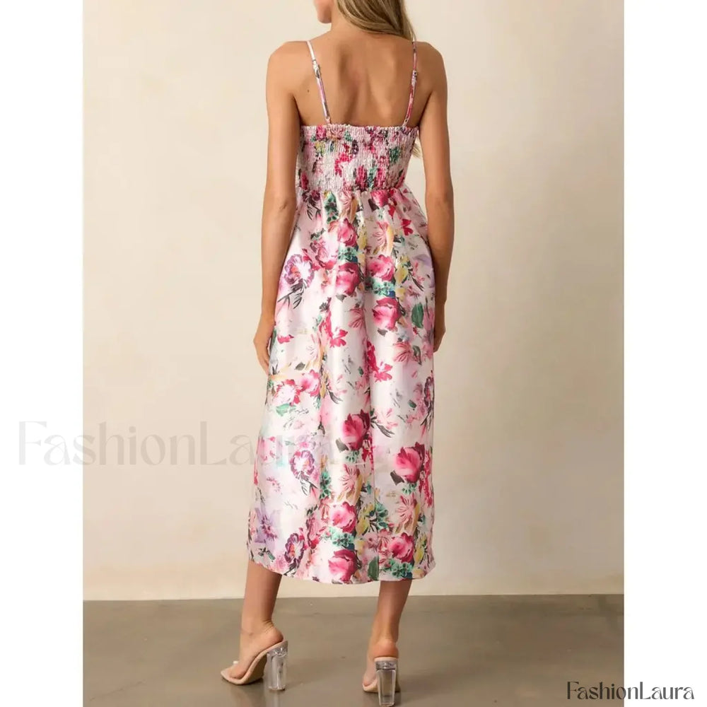 3D Bow Spaghetti Strap Midi Dress