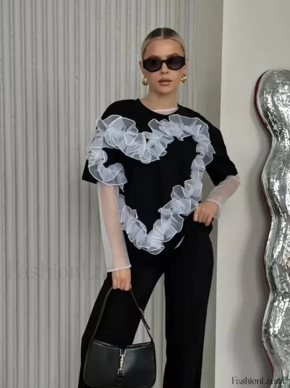 3D Love Flower Cotton T Shirt