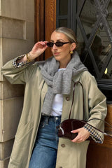 Plaid Insert Relaxed Overcoat