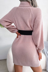 Long Sleeve Button Knit Sweater Dress