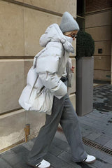 Heavy Duty Zipped Hooded Puffer Jacket