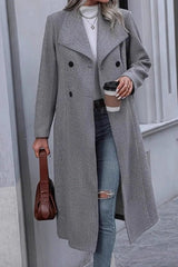 Slim Fit Double Breasted Wool Overcoat