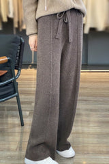 Thickened Wool High Waist Knit Pants