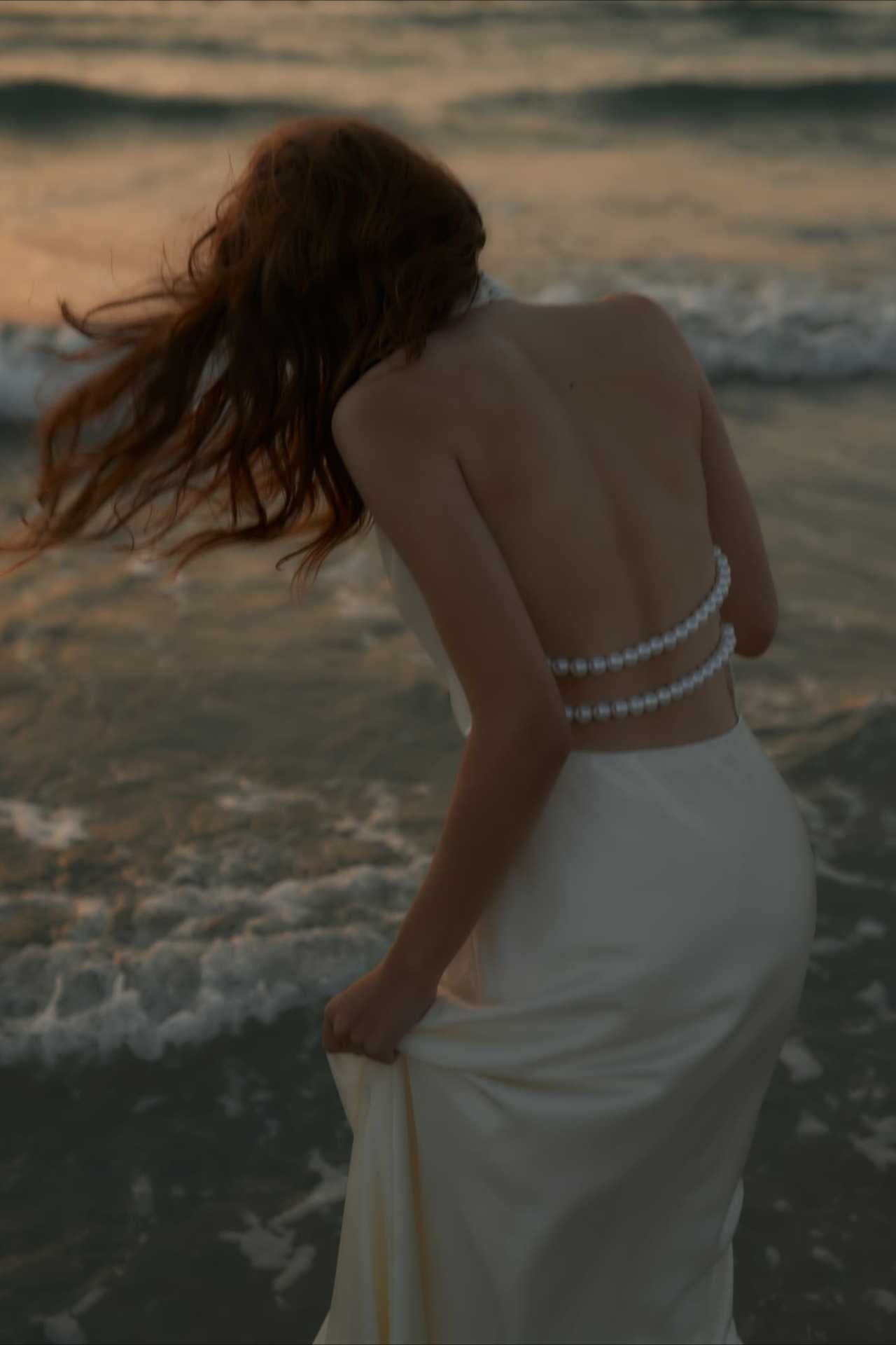 Satin V-Neck Halter Backless Maxi Party Dress