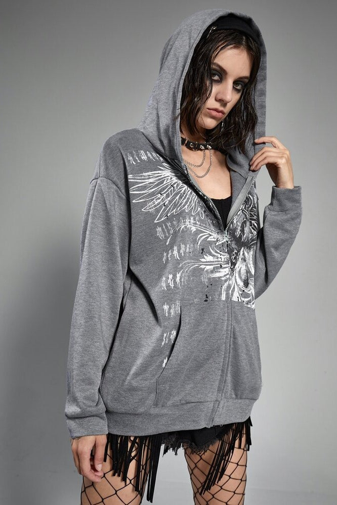 Street Style Eagle Graphic Hoodie