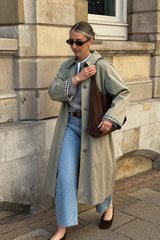 Plaid Insert Relaxed Overcoat