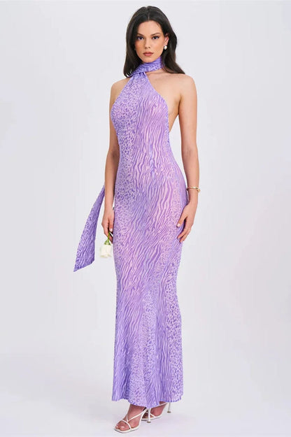 Fantoye Transparent Print Maxi Dress